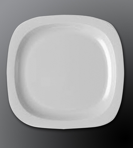 Narrow Rim Porcelain Dinnerware Alpine White Square Plate 10" Sq.